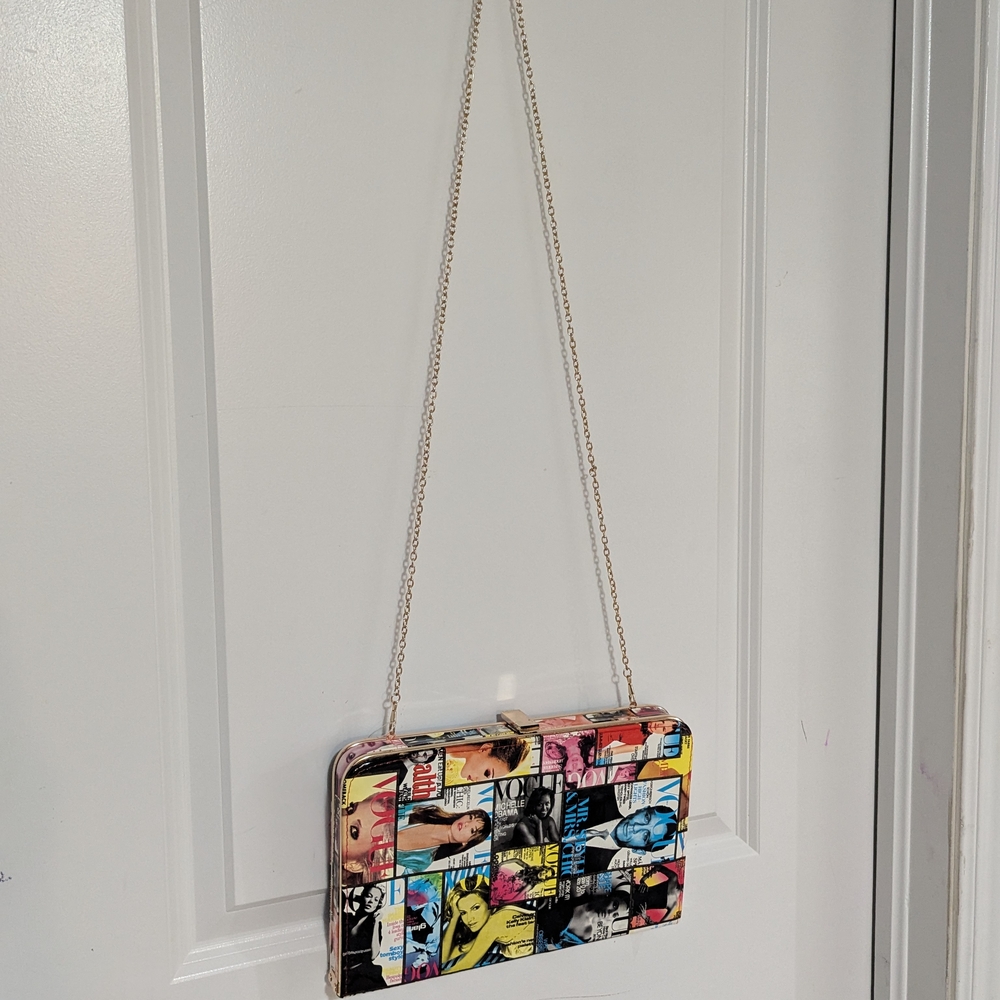 Colorful Graphic Print Clutch Bag